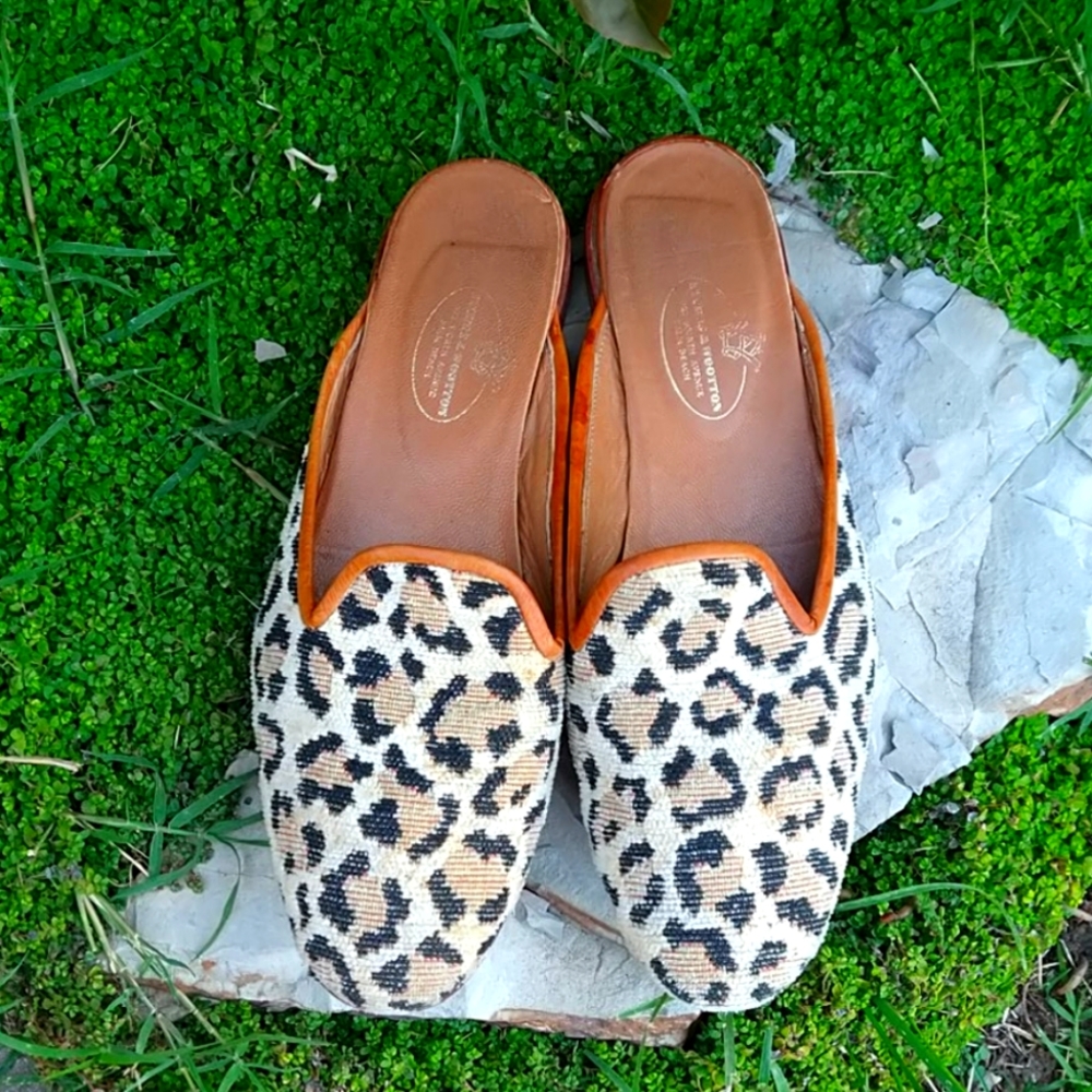 Stubbs & Wootton Cheetah Print Loafers Flats 8.5